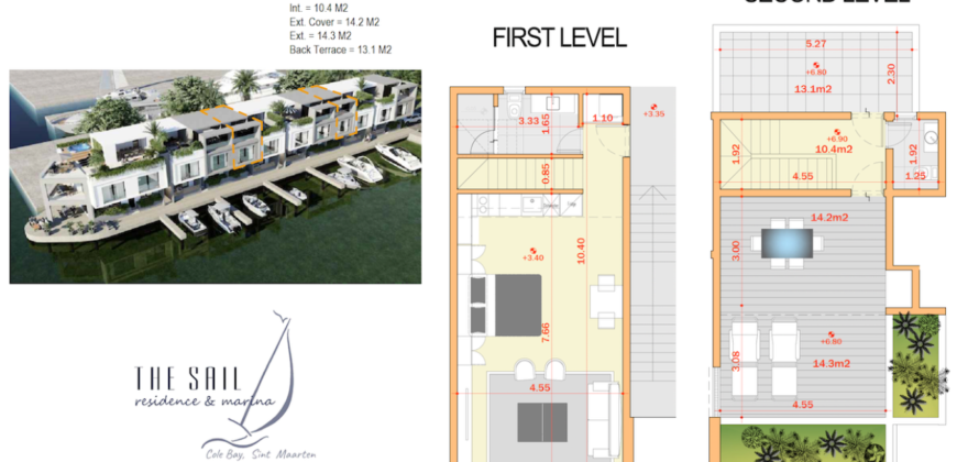 Luxurious Waterfront 2-Level Condo Unit 11 at The Sail Residence & Marina